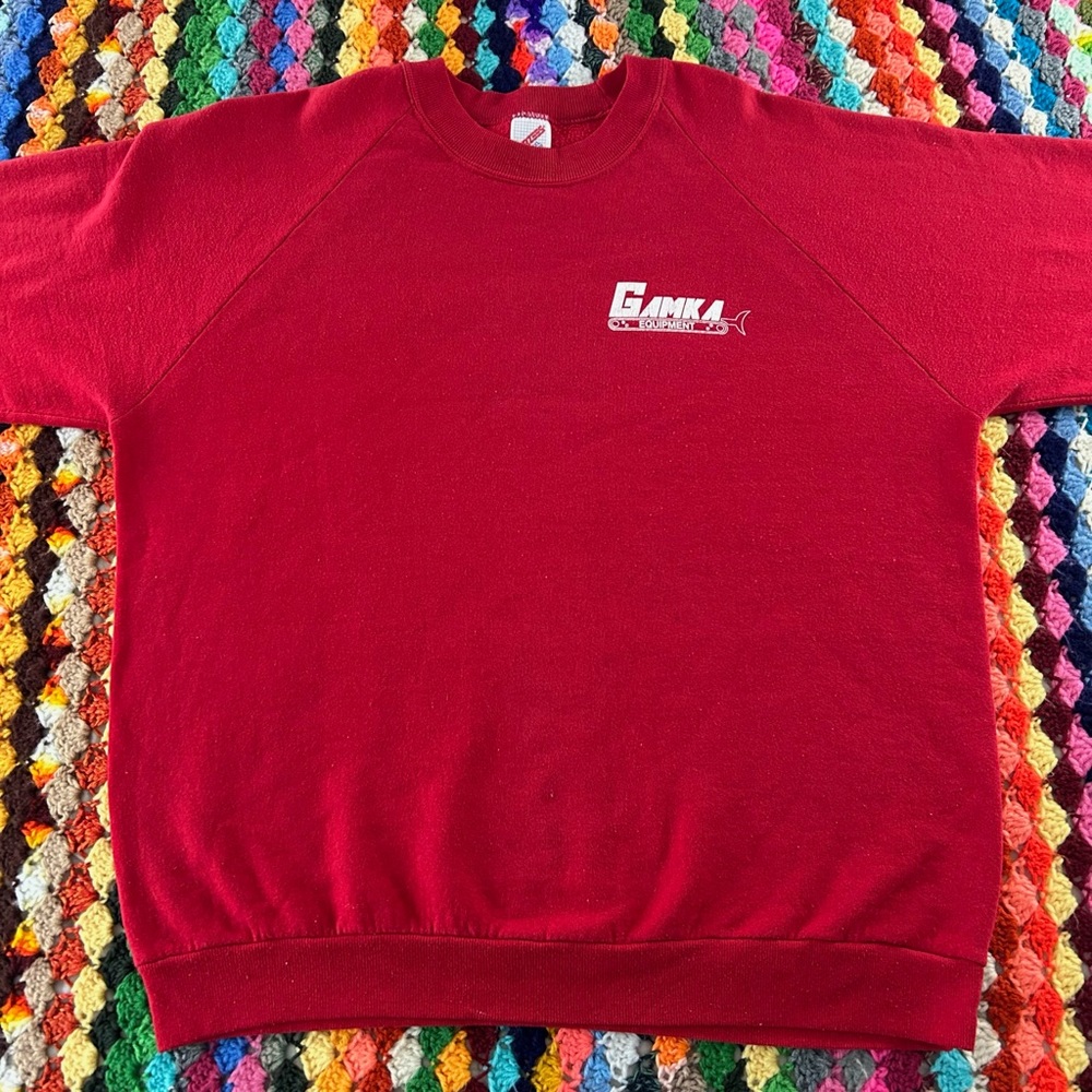 Vintage 90s Gamka Construction Equipment Raglan Crewneck Sweatshirt USA… - Picture 6 of 13